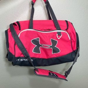 Pink under armor duffel bag